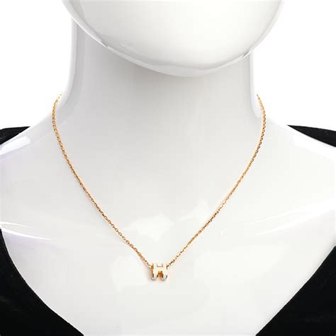 hermes gold h necklace with stones|hermes necklace price.